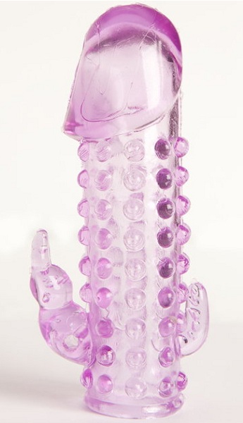 Закрытая фиолетовая насадка с 2 отростками - 13 см. - Toyfa Basic - в Комсомольске-на-Амуре купить с доставкой Закрытая фиолетовая насадка с 2 отростками - 13 см. - Toyfa Basic - в Комсомольске-на-Амуре купить с доставкой