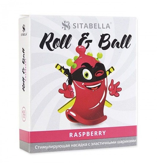 Стимулирующий презерватив-насадка Roll   Ball Raspberry - Sitabella - купить с доставкой в Комсомольске-на-Амуре