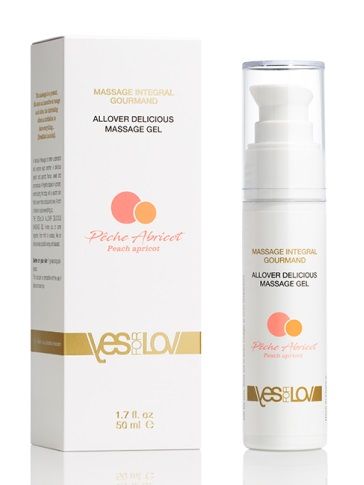 Универсальный массажный гель-смазка Allover Delicious Massage Gel с ароматом персика и аброкоса - 50 мл. - YESforLOV - купить с доставкой в Комсомольске-на-Амуре