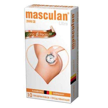 Розовые презервативы Masculan Ultra Long Pleasure с колечками, пупырышками и продлевающим эффектом - 10 шт. - Masculan - купить с доставкой в Комсомольске-на-Амуре