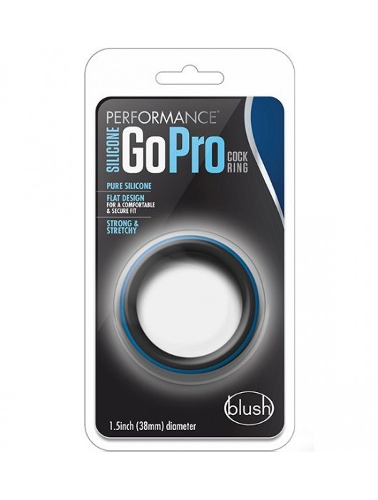 Черно-синее эрекционное кольцо Silicone Go Pro Cock Ring - Blush Novelties - в Комсомольске-на-Амуре купить с доставкой