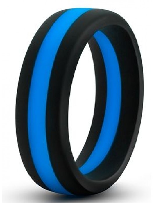 Черно-синее эрекционное кольцо Silicone Go Pro Cock Ring - Blush Novelties - в Комсомольске-на-Амуре купить с доставкой