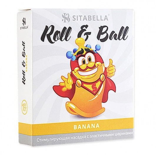 Стимулирующий презерватив-насадка Roll   Ball Banana - Sitabella - купить с доставкой в Комсомольске-на-Амуре