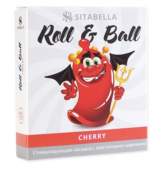 Стимулирующий презерватив-насадка Roll   Ball Cherry - Sitabella - купить с доставкой в Комсомольске-на-Амуре