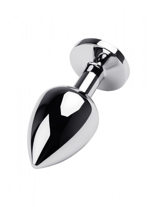 Серебристая коническая анальная пробка с красным кристаллом - 8 см. - ToyFa - купить с доставкой в Комсомольске-на-Амуре