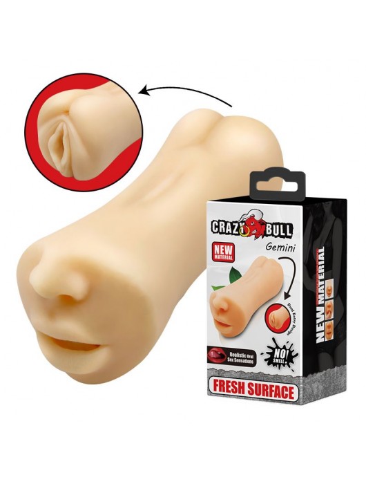 Двусторонний мастурбатор Gemini - ротик и вагина - Baile - в Комсомольске-на-Амуре купить с доставкой