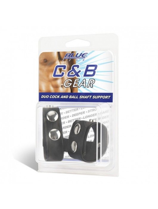 Двойной поддерживаюший ремень для пениса с заклепками - BlueLine - купить с доставкой в Комсомольске-на-Амуре