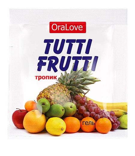 Пробник гель-смазки Tutti-frutti со вкусом тропических фруктов - 4 гр. - Биоритм - купить с доставкой в Комсомольске-на-Амуре