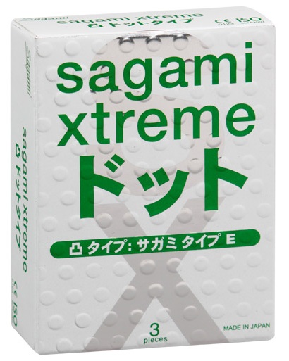 Презервативы Sagami Xtreme SUPER DOTS с точками - 3 шт. - Sagami - купить с доставкой в Комсомольске-на-Амуре