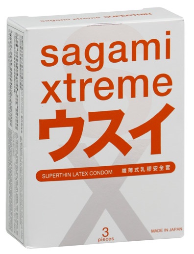 Ультратонкие презервативы Sagami Xtreme SUPERTHIN - 3 шт. - Sagami - купить с доставкой в Комсомольске-на-Амуре