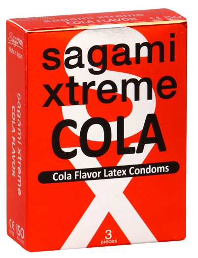 Ароматизированные презервативы Sagami Xtreme COLA - 3 шт. - Sagami - купить с доставкой в Комсомольске-на-Амуре