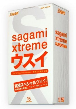 Ультратонкие презервативы Sagami Xtreme SUPERTHIN - 15 шт. - Sagami - купить с доставкой в Комсомольске-на-Амуре