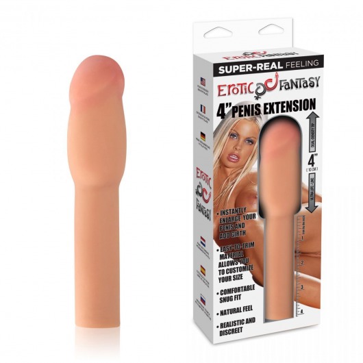 Телесная насадка для увеличения члена - 20 см. - Erotic Fantasy - в Комсомольске-на-Амуре купить с доставкой