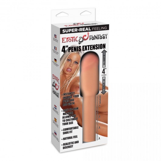 Телесная насадка для увеличения члена - 20 см. - Erotic Fantasy - в Комсомольске-на-Амуре купить с доставкой