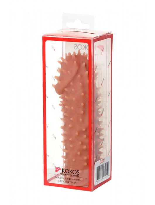 Телесная реалистичная насадка KOKOS Extreme Sleeve 07 с дополнительной стимуляцией - 12,7 см. - KOKOS - в Комсомольске-на-Амуре купить с доставкой