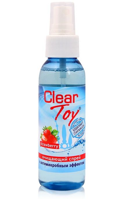 Очищающий спрей для игрушек CLEAR TOY Strawberry - 100 мл. - Биоритм - купить с доставкой в Комсомольске-на-Амуре