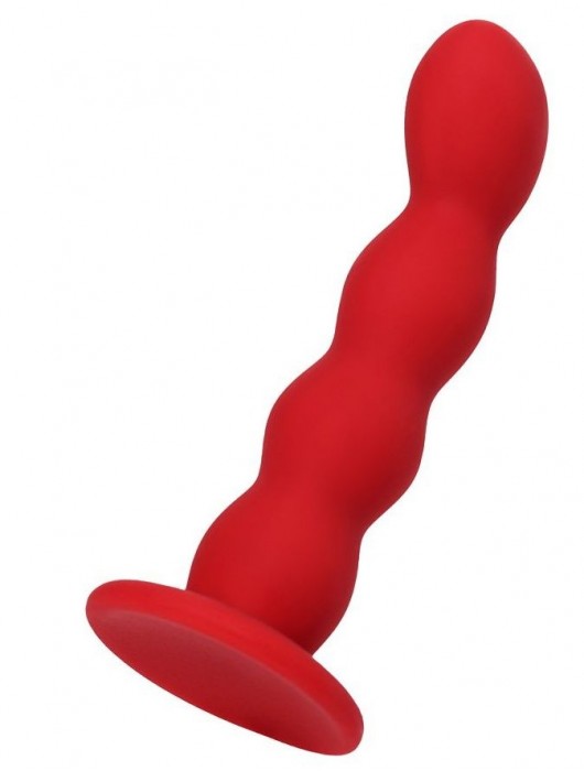 Красный силиконовый анальный фаллоимитатор Favorite - 13 см. - ToyFa