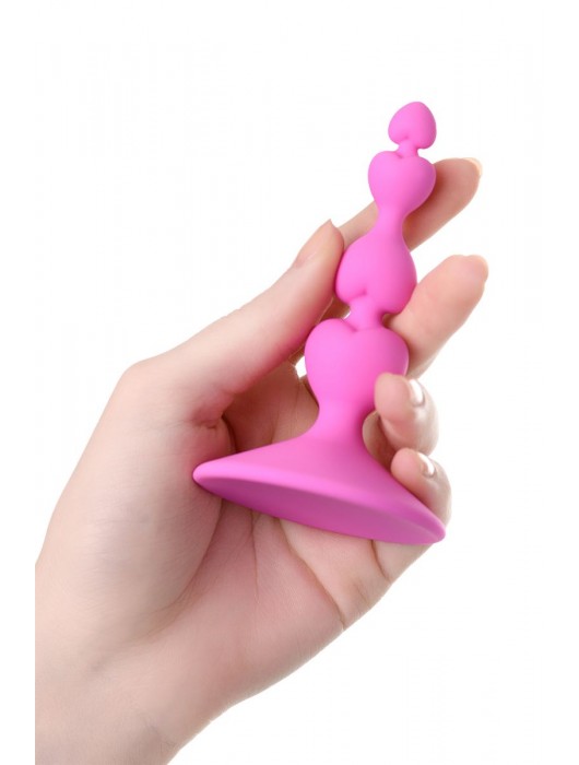 Розовая силиконовая анальная пробка Loverty - 8 см. - ToyFa