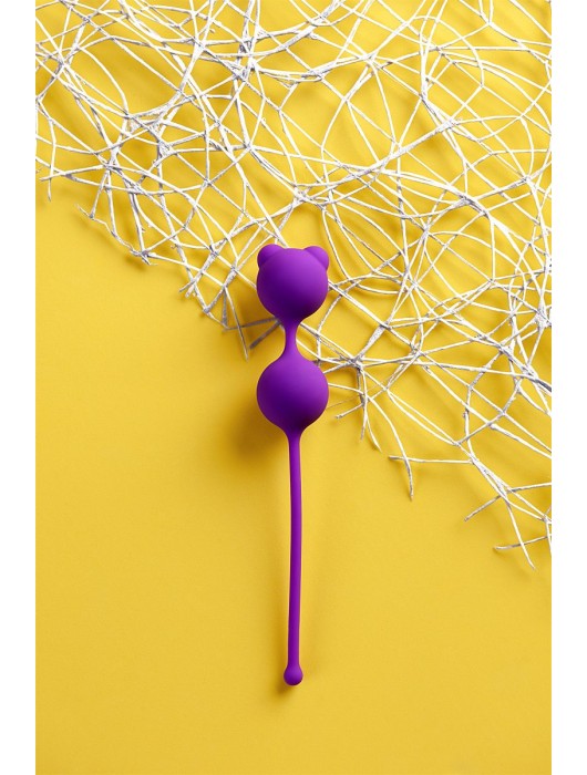 Фиолетовые вагинальные шарики A-Toys с ушками - A-toys