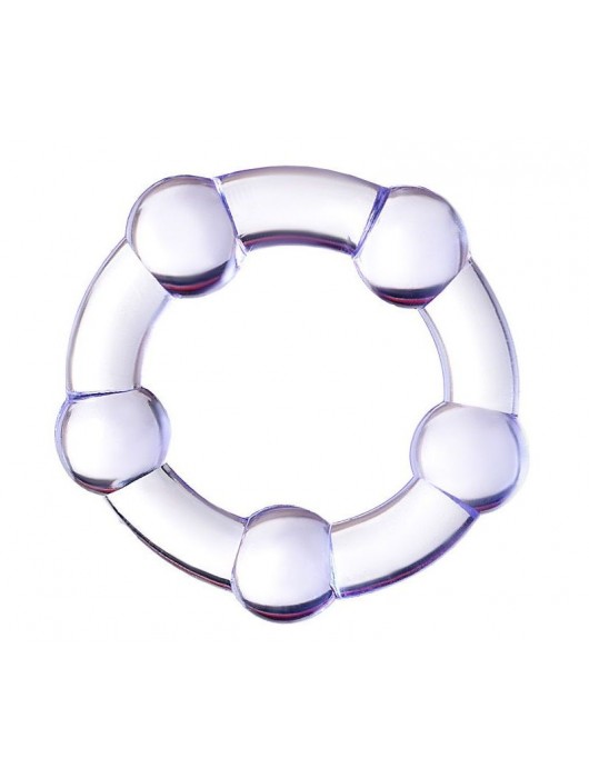 Фиолетовое эрекционное кольцо на пенис с бусинами - Штучки-дрючки - в Комсомольске-на-Амуре купить с доставкой