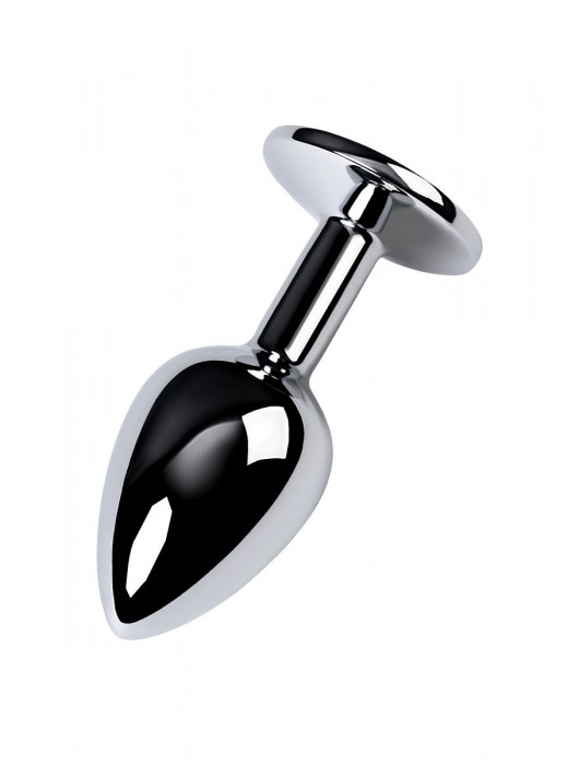 Серебристая конусовидная анальная пробка с фиолетовым кристаллом - 7 см. - ToyFa - купить с доставкой в Комсомольске-на-Амуре