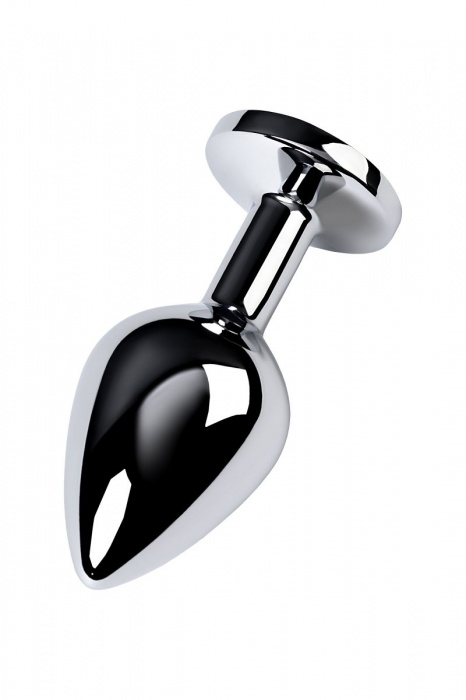 Серебристая конусовидная анальная пробка с голубым кристаллом - 8 см. - ToyFa - купить с доставкой в Комсомольске-на-Амуре