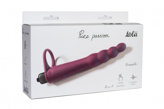 Бордовая вибронасадка для двойного проникновения Bramble - 16,5 см. - Lola Games - купить с доставкой в Комсомольске-на-Амуре