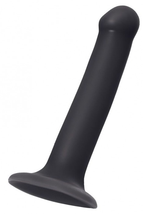 Черный фаллос на присоске Silicone Bendable Dildo M - 18 см. - Strap-on-me - купить с доставкой в Комсомольске-на-Амуре