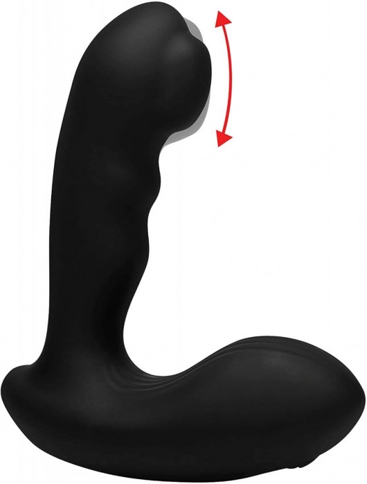 Черный стимулятор простаты Alpha-Pro 7X P-Milker Silicone Prostate Stimulator with Milking Bead - XR Brands - в Комсомольске-на-Амуре купить с доставкой