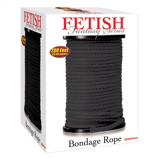 Черная веревка для связывания Bondage Rope - 60,9 м. - Pipedream - купить с доставкой в Комсомольске-на-Амуре