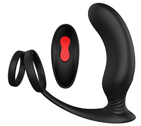 Черный массажер простаты REMOTE P-PLEASER - Dream Toys - в Комсомольске-на-Амуре купить с доставкой