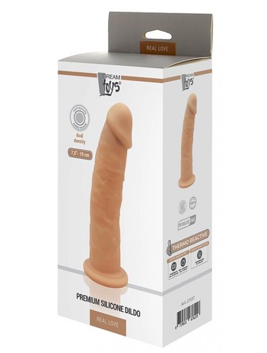 Телесный фаллоимитатор на присоске DILDO 7.5INCH - 19 см. - Dream Toys