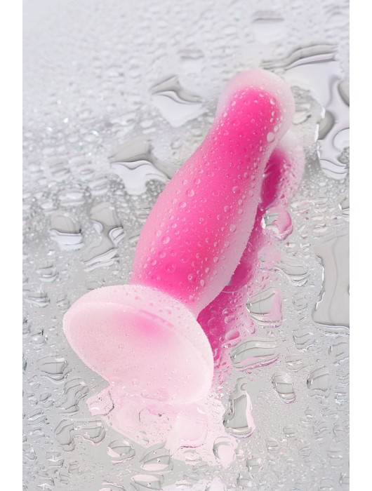 Розовая, светящаяся в темноте анальная втулка John Glow - 12,5 см. - ToyFa