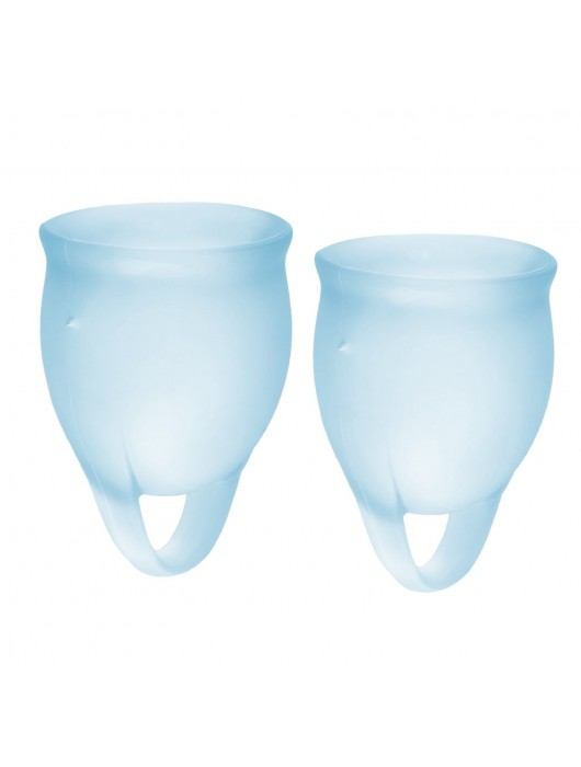Набор голубых менструальных чаш Feel confident Menstrual Cup - Satisfyer - купить с доставкой в Комсомольске-на-Амуре