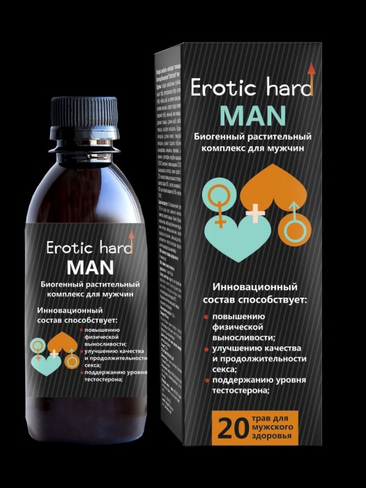 Мужской биогенный концентрат для усиления эрекции Erotic hard Man - 250 мл. - Erotic Hard - купить с доставкой в Комсомольске-на-Амуре