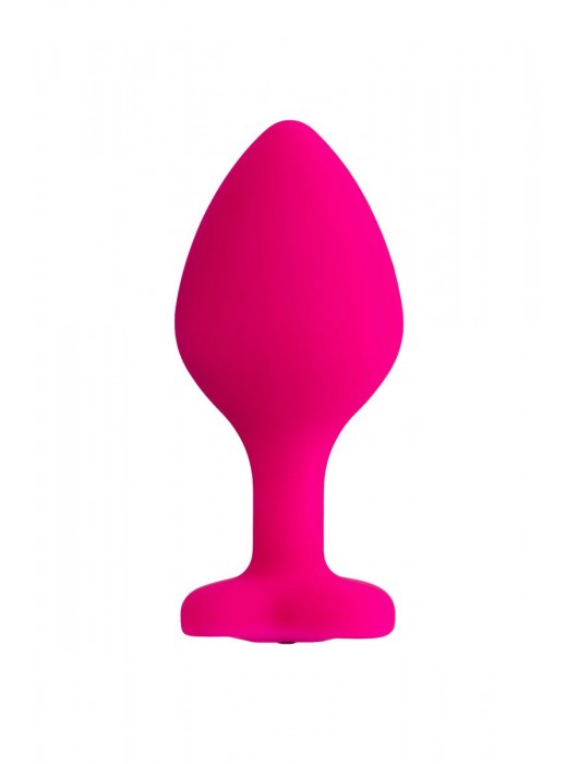 Розовая анальная втулка Diamond Heart с прозрачным кристаллом - 8 см. - ToyFa - купить с доставкой в Комсомольске-на-Амуре