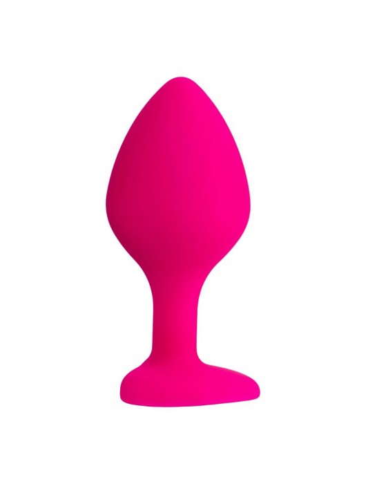 Розовая анальная втулка Diamond Heart с прозрачным кристаллом - 8 см. - ToyFa - купить с доставкой в Комсомольске-на-Амуре