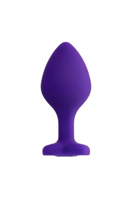 Фиолетовая анальная втулка Diamond Heart с прозрачным кристаллом - 8 см. - ToyFa - купить с доставкой в Комсомольске-на-Амуре Фиолетовая анальная втулка Diamond Heart с прозрачным кристаллом - 8 см. - ToyFa - купить с доставкой в Комсомольске-на-Амуре