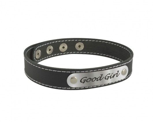 Чокер с белой строчкой Good Girl - Sitabella - купить с доставкой в Комсомольске-на-Амуре