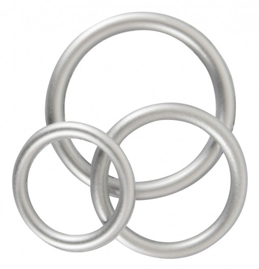 Набор из 3 эрекционных колец под металл Metallic Silicone Cock Ring Set - Orion - в Комсомольске-на-Амуре купить с доставкой