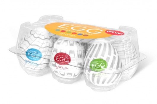 Набор из 6 мастурбаторов Tenga EGG Easy Beat с различным рельефом - Tenga - в Комсомольске-на-Амуре купить с доставкой