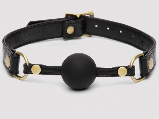 Черный кляп-шар Bound to You Faux Leather Ball Gag - Fifty Shades of Grey - купить с доставкой в Комсомольске-на-Амуре