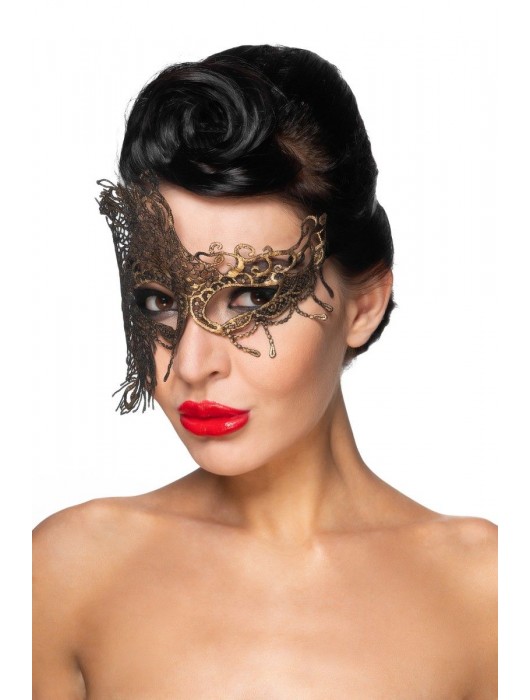 Золотистая карнавальная маска  Капелла - Джага-Джага купить с доставкой