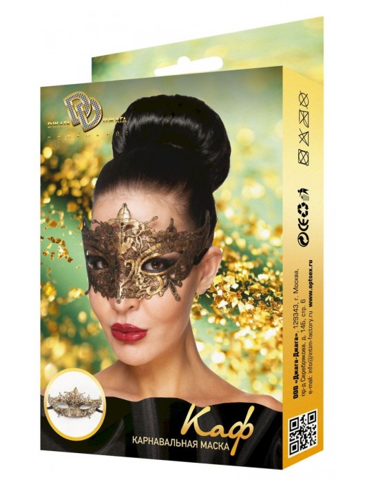 Золотистая карнавальная маска  Каф - Джага-Джага купить с доставкой