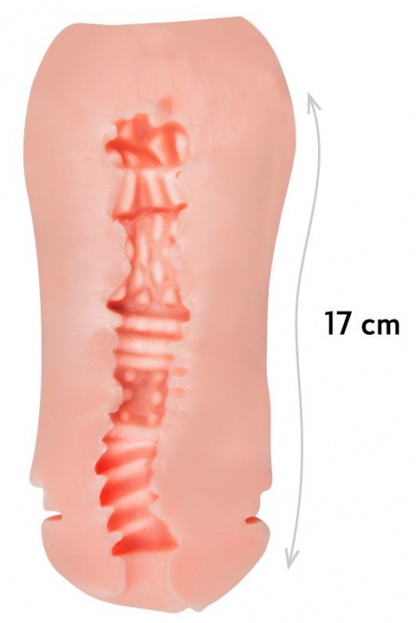 Телесный мастурбатор-вагина Miss в черной колбе - Le Frivole - в Комсомольске-на-Амуре купить с доставкой