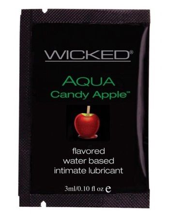 Лубрикант с ароматом сахарного яблока WICKED AQUA Candy Apple - 3 мл. - Wicked - купить с доставкой в Комсомольске-на-Амуре