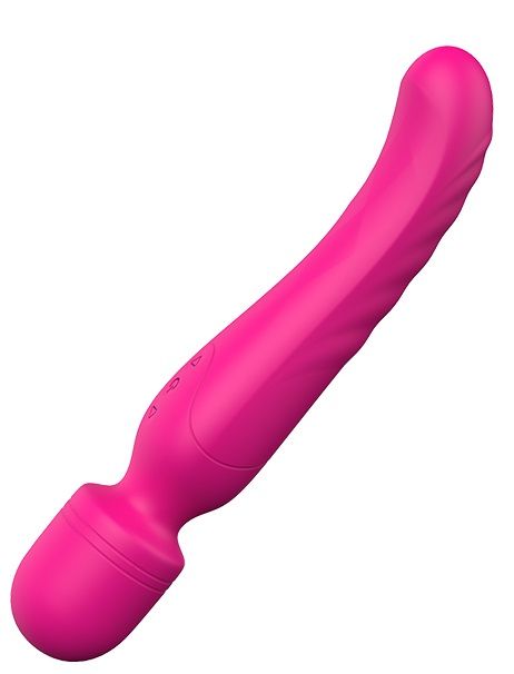 Ярко-розовый жезловый вибратор Heating Bodywand с нагревом - 23,2 см. - Dream Toys