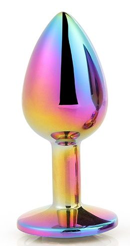 Голографическая анальная втулка с радужным кристаллом - 7,1 см. - Dream Toys - купить с доставкой в Комсомольске-на-Амуре