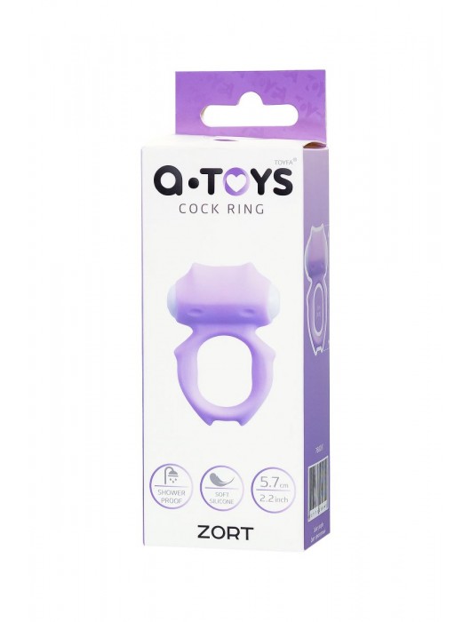 Фиолетовое виброкольцо на пенис Zort - A-toys - в Комсомольске-на-Амуре купить с доставкой