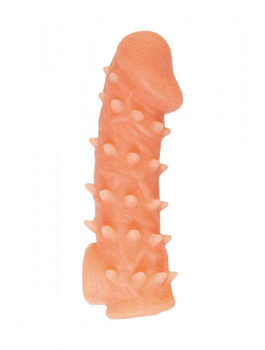 Телесная закрытая насадка с пупырышками Cock Sleeve Size L - 17,6 см. - KOKOS - в Комсомольске-на-Амуре купить с доставкой